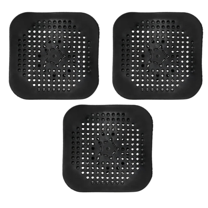 3 Pack Silicone Drain Hair Catcher Sink Strainer and Shower Plug Set