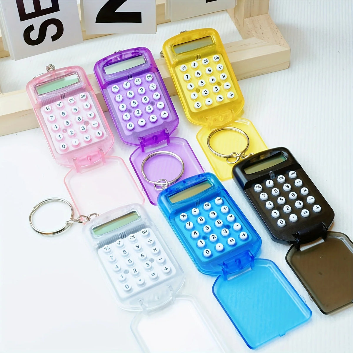 Mini Calculator Keychain Portable 8 Digit Pocket Calculator for Students