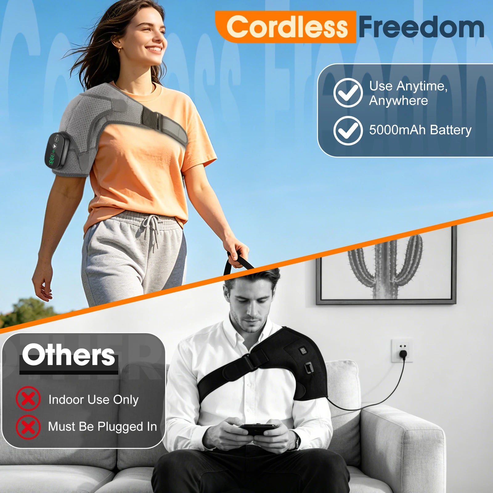 Cordless Neck and Shoulder Massager with Heat and Vibration - 9