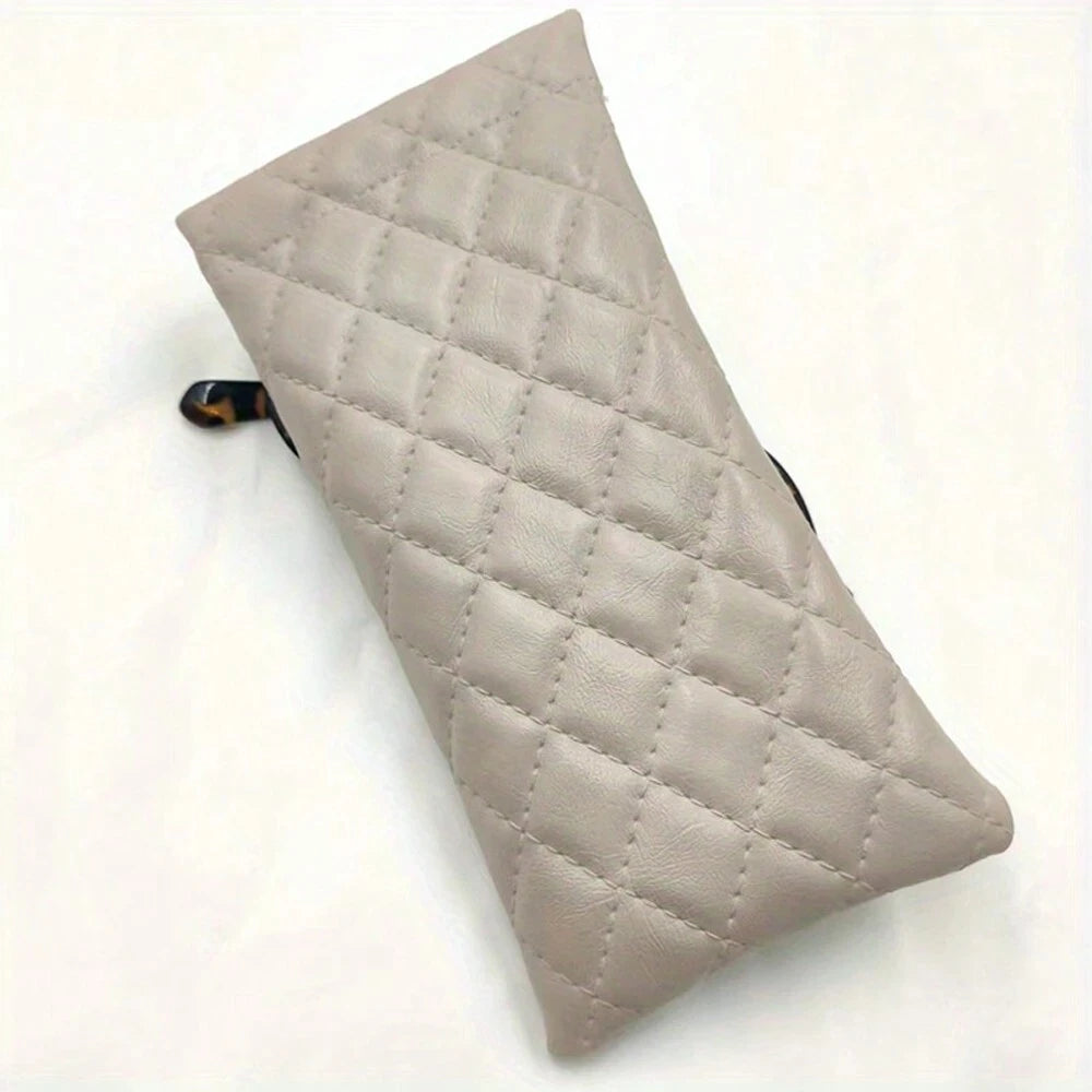 Soft PU Leather Eyeglasses Case Portable Sunglasses Pouch Organizer - 13