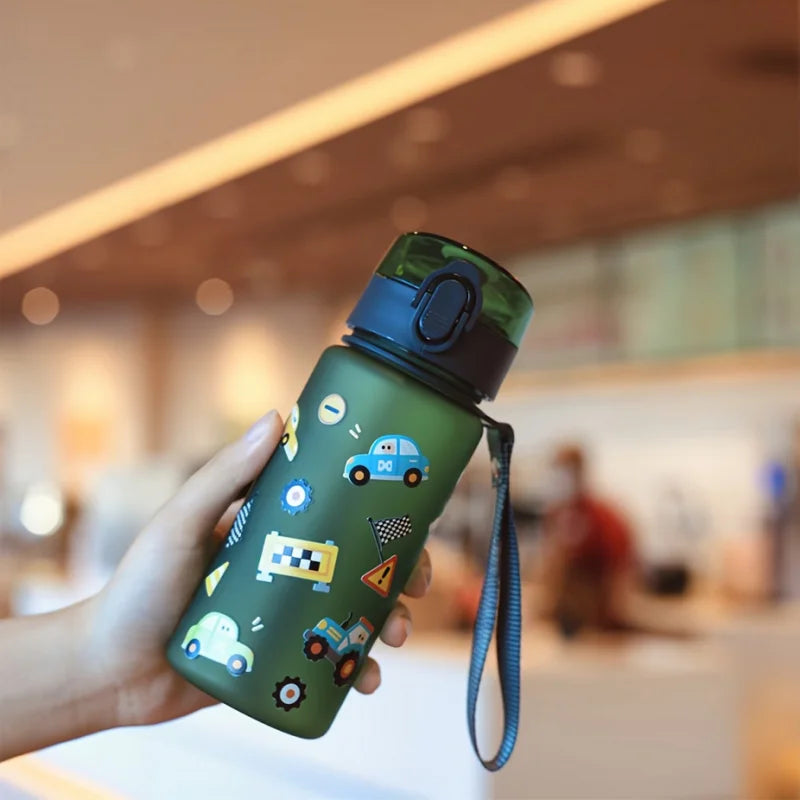 400ml 3D Cute Pattern Water Bottle Portable Sports Flask with Strap - 22