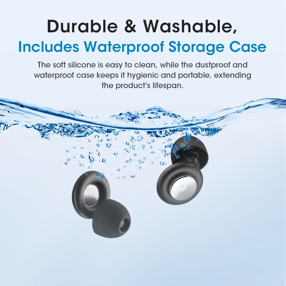 Noise-Canceling Sleep Earplugs Reusable Silicone Ear Plugs