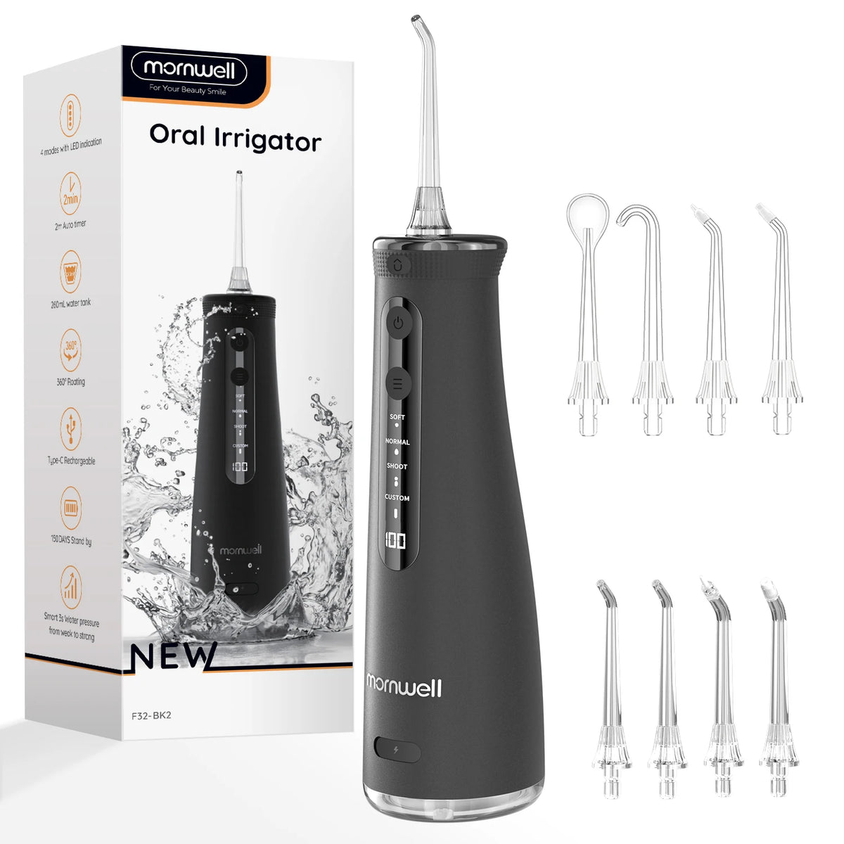 Mornwell F32 Water Flosser Oral Irrigator Teeth Cleaner