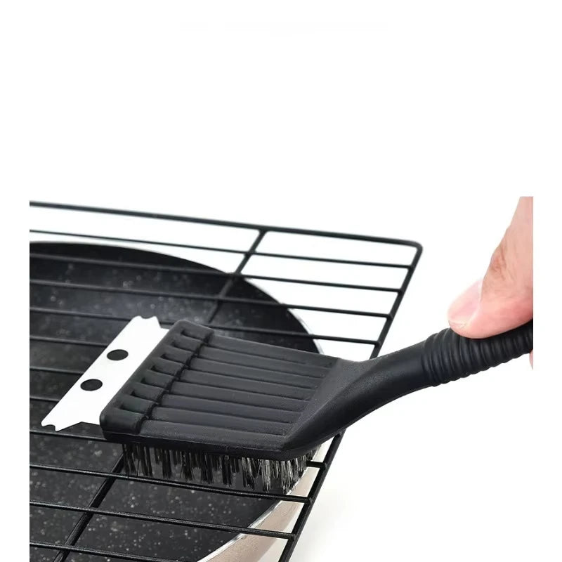 2-in-1 BBQ Grill Brush and Scraper Steel Wire Cleaning Tool