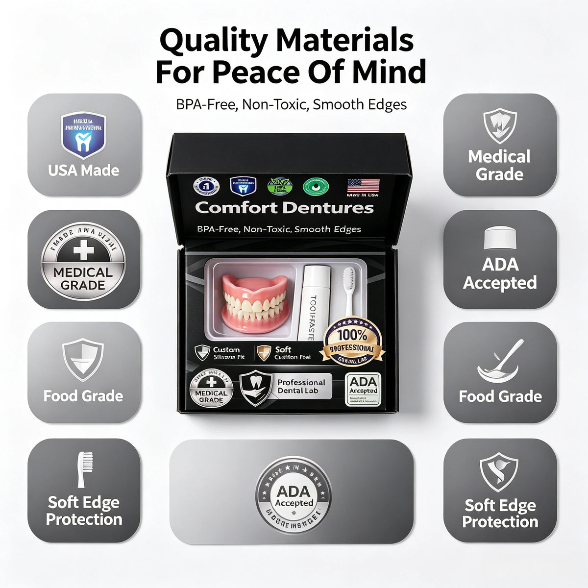 Moldable Silicone Denture Set & Instant False Teeth Kit