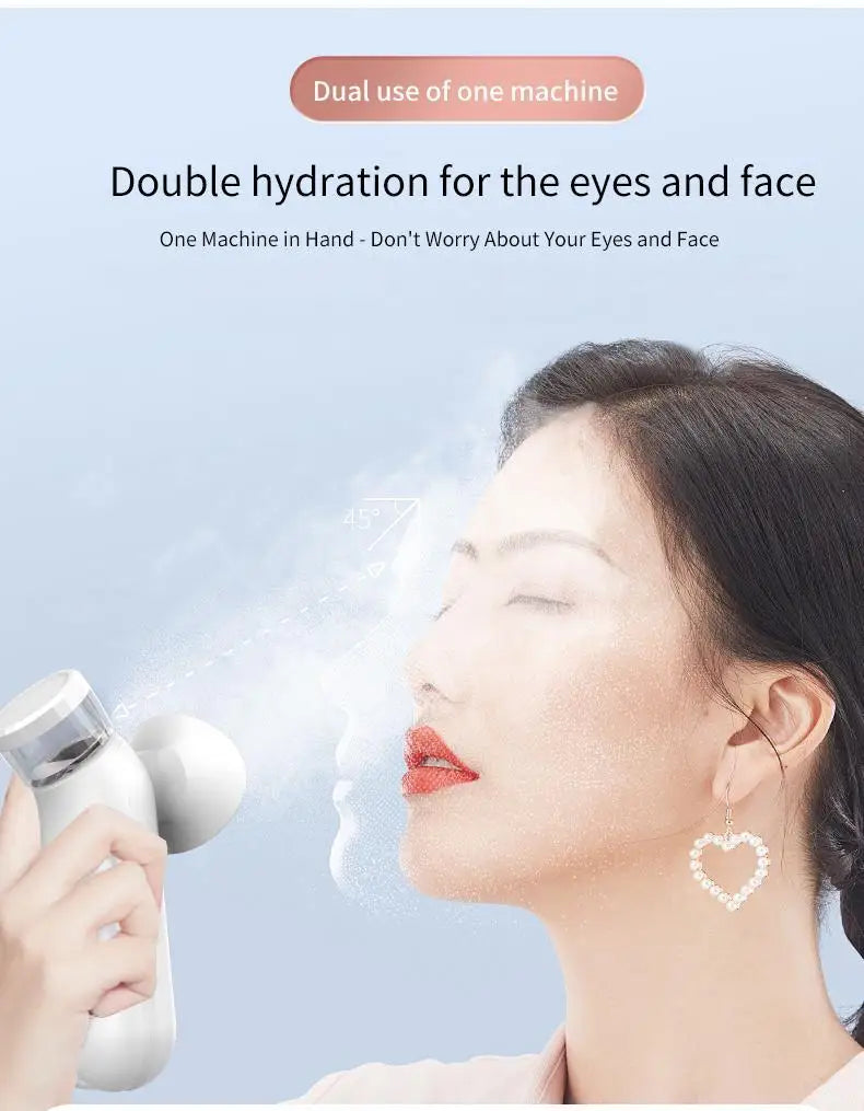 2 in 1 Portable Eye Mist Steam Sprayer Facial Moisturizing Steamer