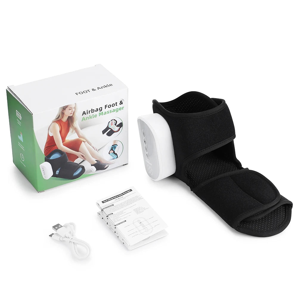 Electric Heated Foot And Ankle Massager Vibration Wrap Support Brace - 19