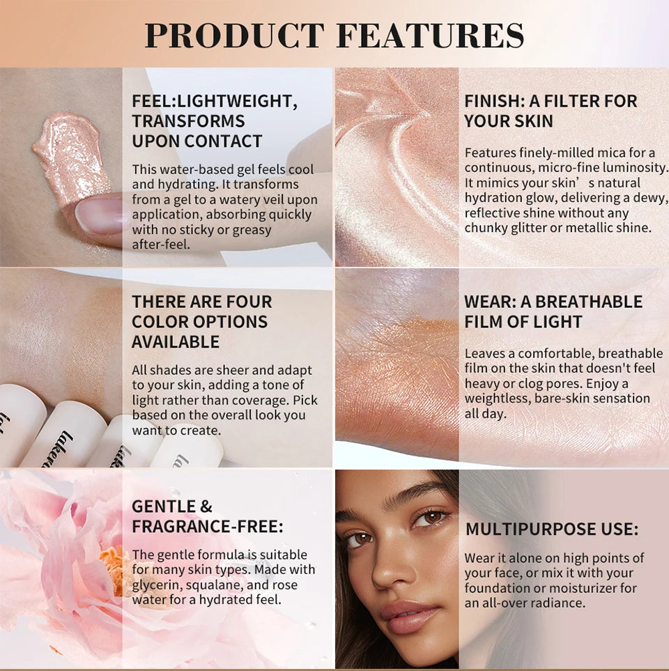 Lakerain Glowy Super Gel Lightweight Dewy Liquid Illuminator Primer