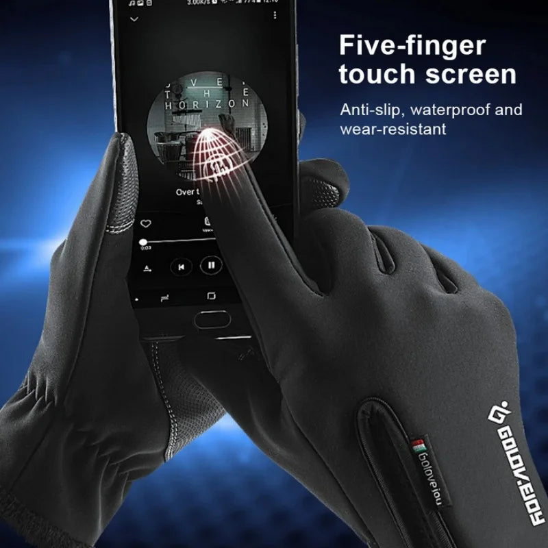 Waterproof Winter Cycling Gloves Touch Screen Thermal Warm Gloves - 4