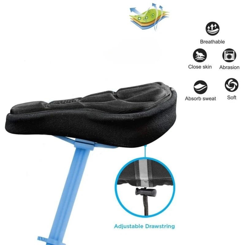 3D Padded Bike Seat Cover Soft Cushion for MTB and Exercise Bikes