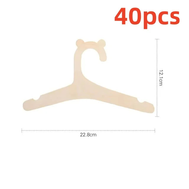 Wooden Baby Clothes Hangers Cute Bear Kids Clothing Organizer Rack - 15
