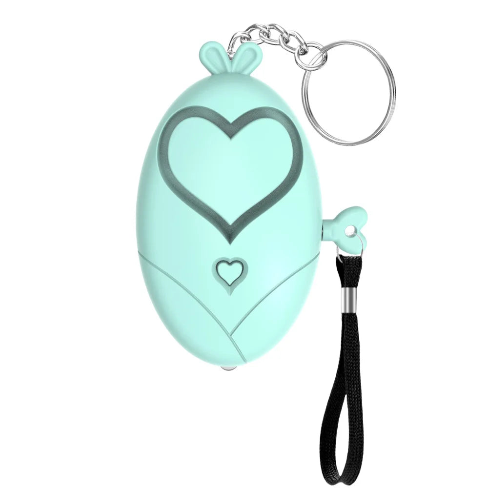Heart Shaped Personal Alarm 130dB Safety Siren Keychain Emergency Tool