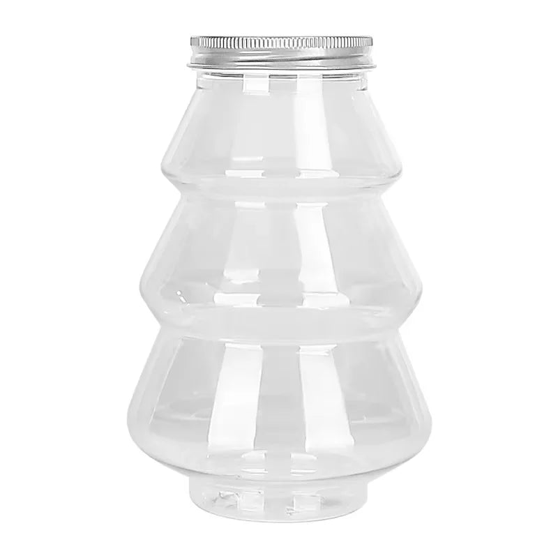 500ml Christmas Tree Candy Jar Plastic Cookie Storage Container Bottle