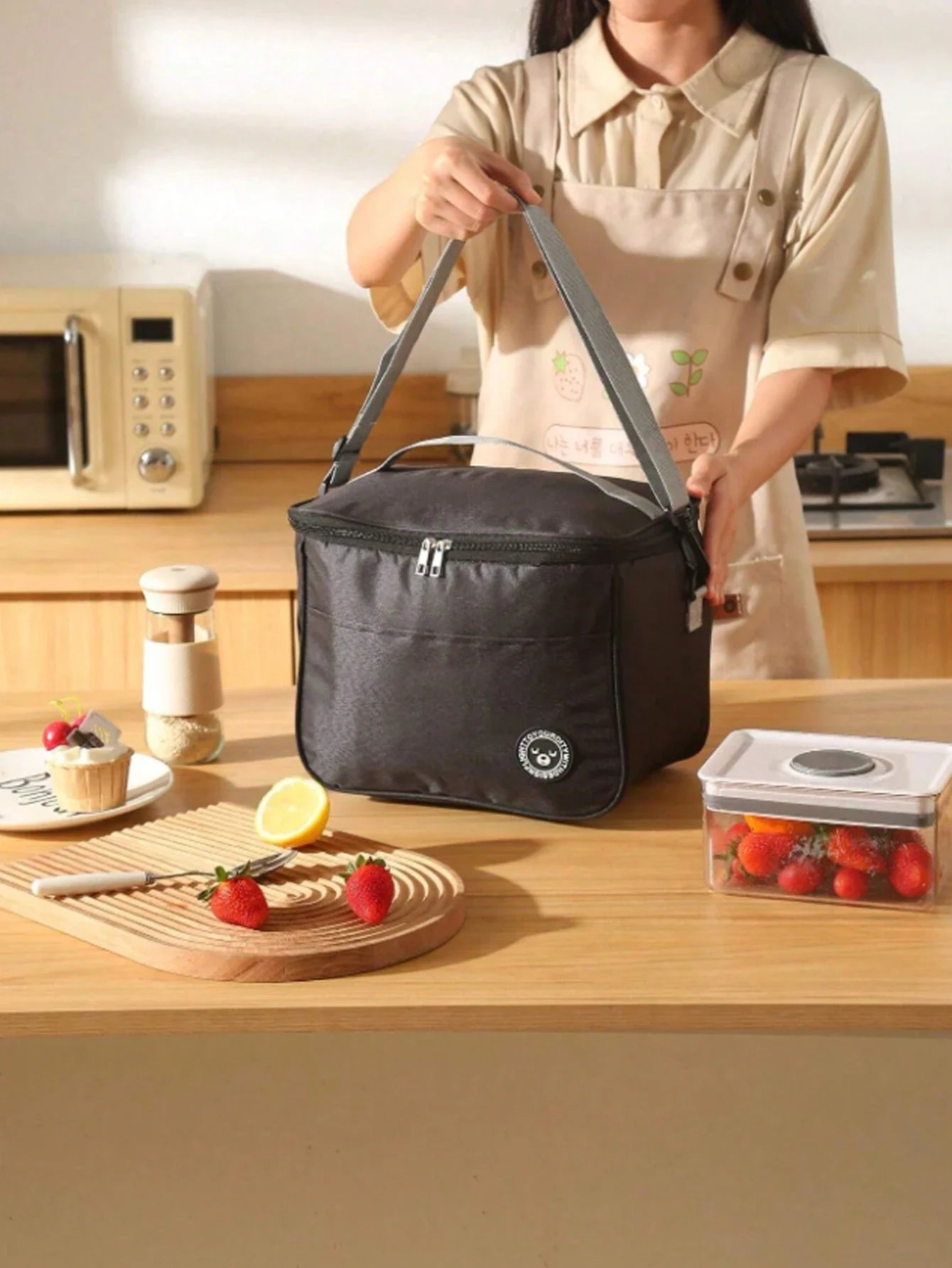 Insulated Lunch Bag Thermal Tote Cooler Box for Office Work and Travel