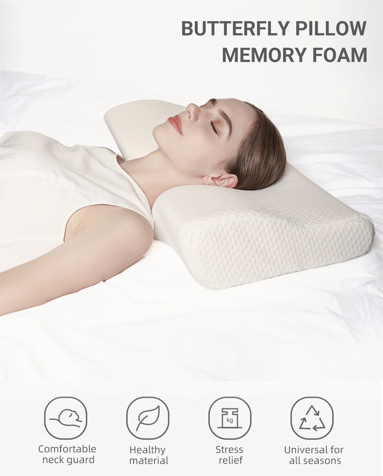 Orthopedic Memory Foam Cervical Pillow for Neck Pain Relief