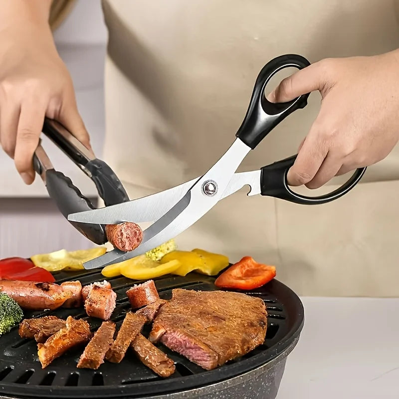 2pc Stainless Steel Kitchen Scissors Heavy Duty BBQ Meat Poultry Shears