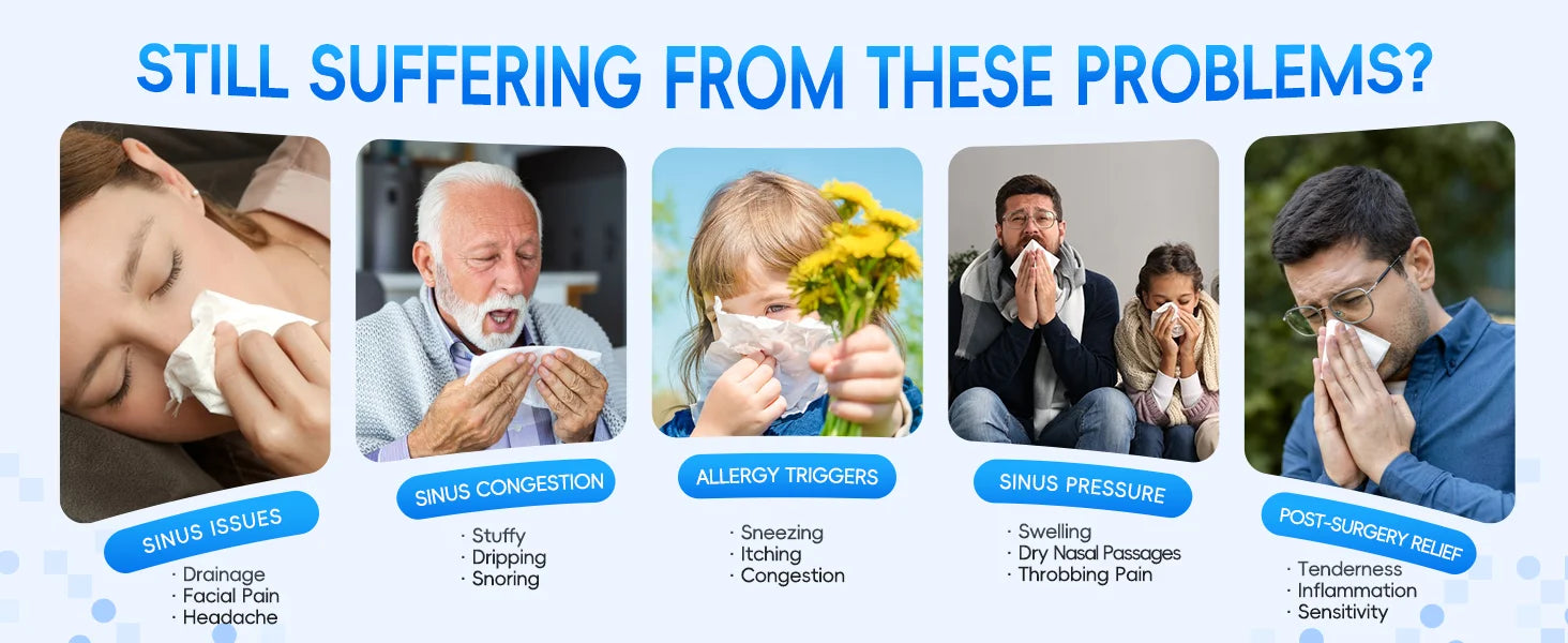 Electric Sinus Rinse Machine Nasal Irrigator Nose Cleaner - 10