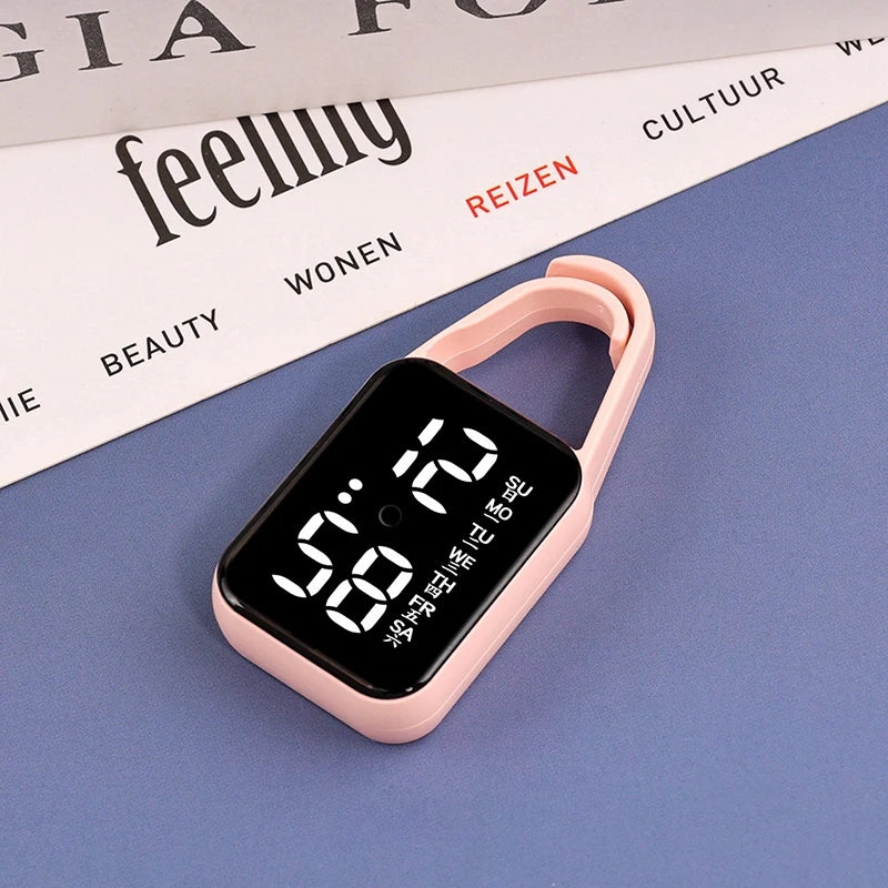 2pcs LED Digital Keychain Watch Portable Touch Screen Fob Pocket Clock - 20