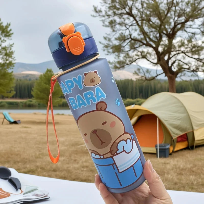 750ml Capybara Water Bottle Leakproof Straw Cup Portable Sports Flask - 15