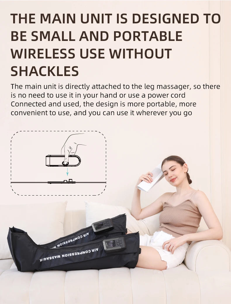 Cordless Leg Air Compression Massager Recovery Boot - 13
