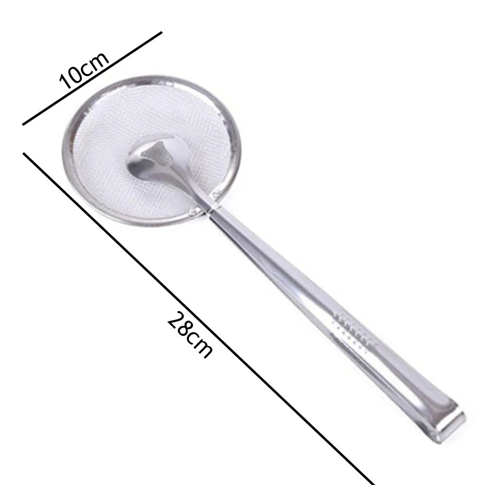 Stainless Steel Frying Strainer Tongs Oil Filter Food Clip Kitchen Tool - 11