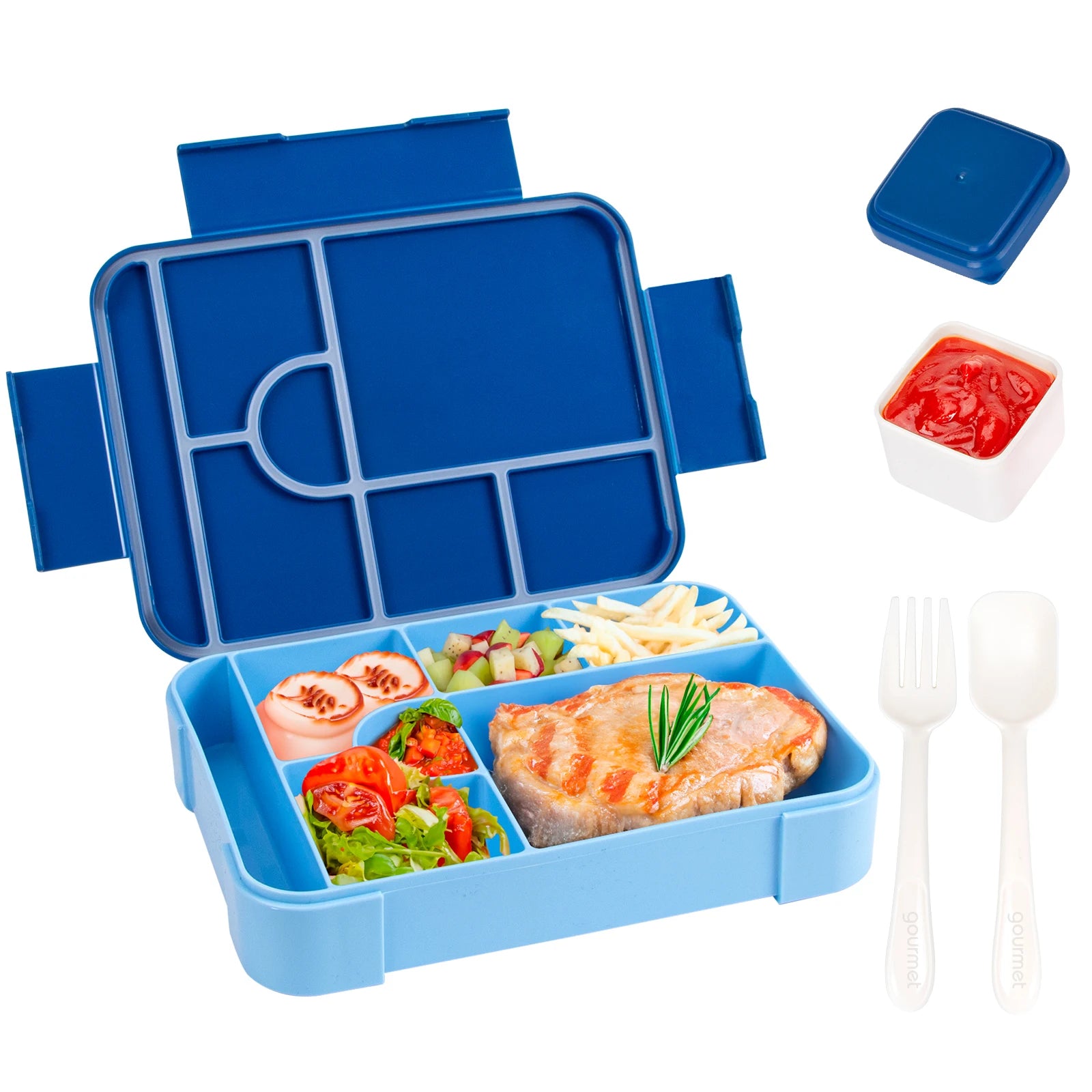 1100ml Leakproof Bento Lunch Box Microwavable Tritan Food Container