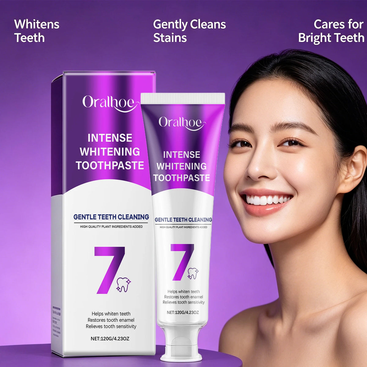 Oralhoe Whitening Toothpaste Stain Removal Plaque Enamel Repair