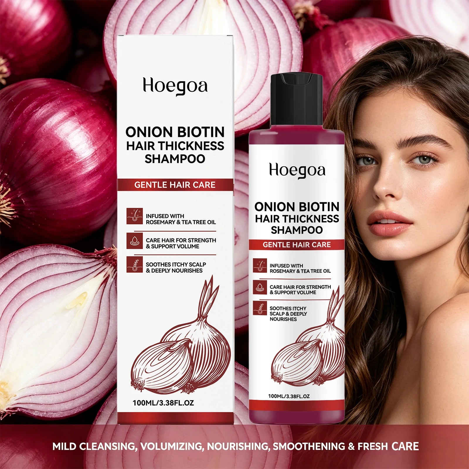 Onion Biotin Shampoo Nourishing Anti Hair Loss Scalp Cleanser - 2