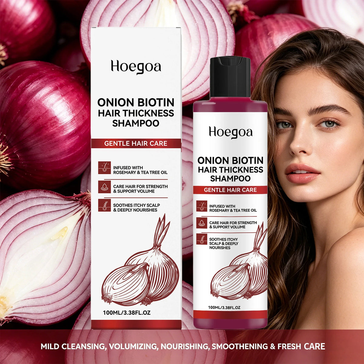 Onion Biotin Shampoo Nourishing Anti Hair Loss Scalp Cleanser