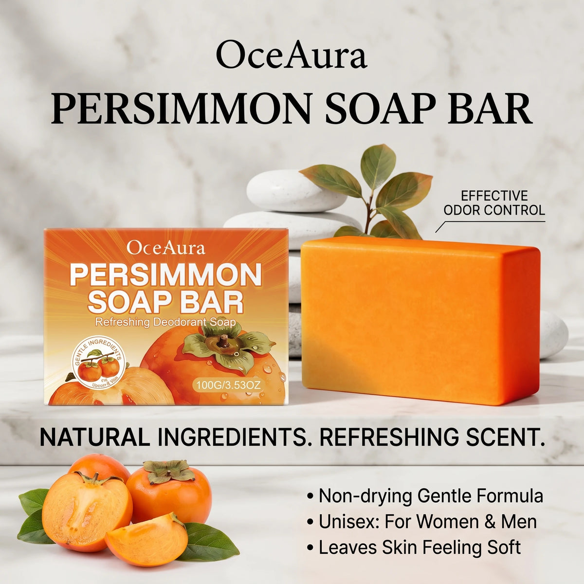 Persimmon Soap Bar Deodorizing Body Cleanser
