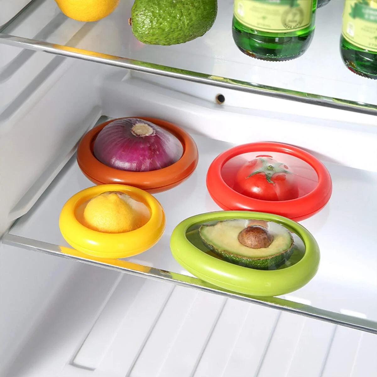 Fresh Food Hugger Set Fruit and Vegetable Storage Crisper Containers - 4