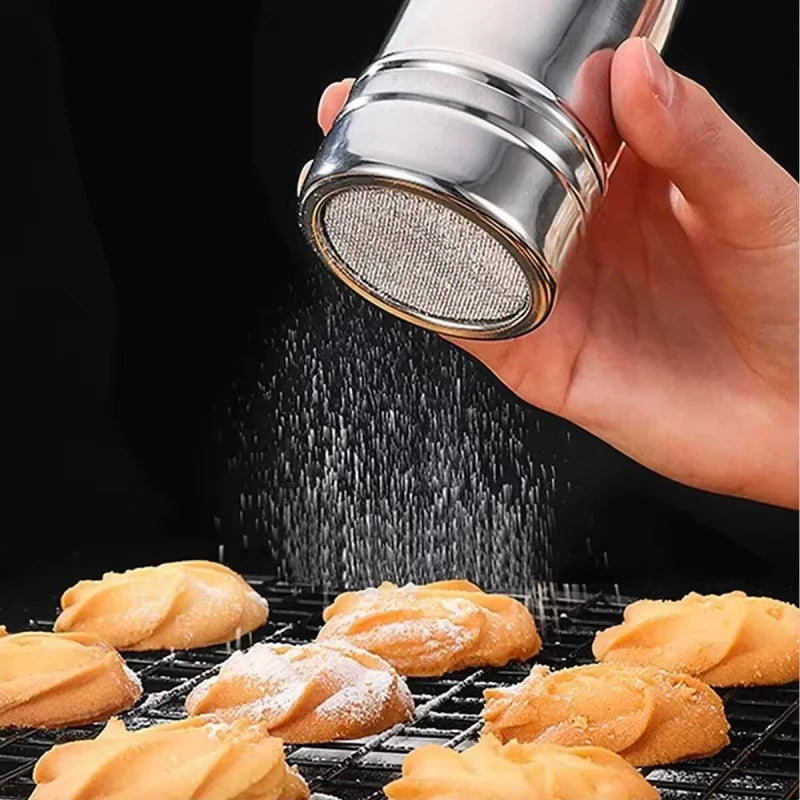 Stainless Steel Coffee Shaker and Flour Sifter with Lid for Seasoning