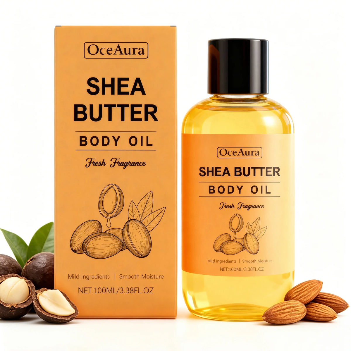 Shea Butter Body Oil Hydrating Massage Care for Dry Skin