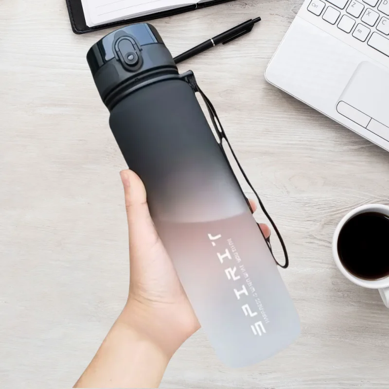 Motivational Sports Water Bottle Leak Proof Gym Jug Travel Cup