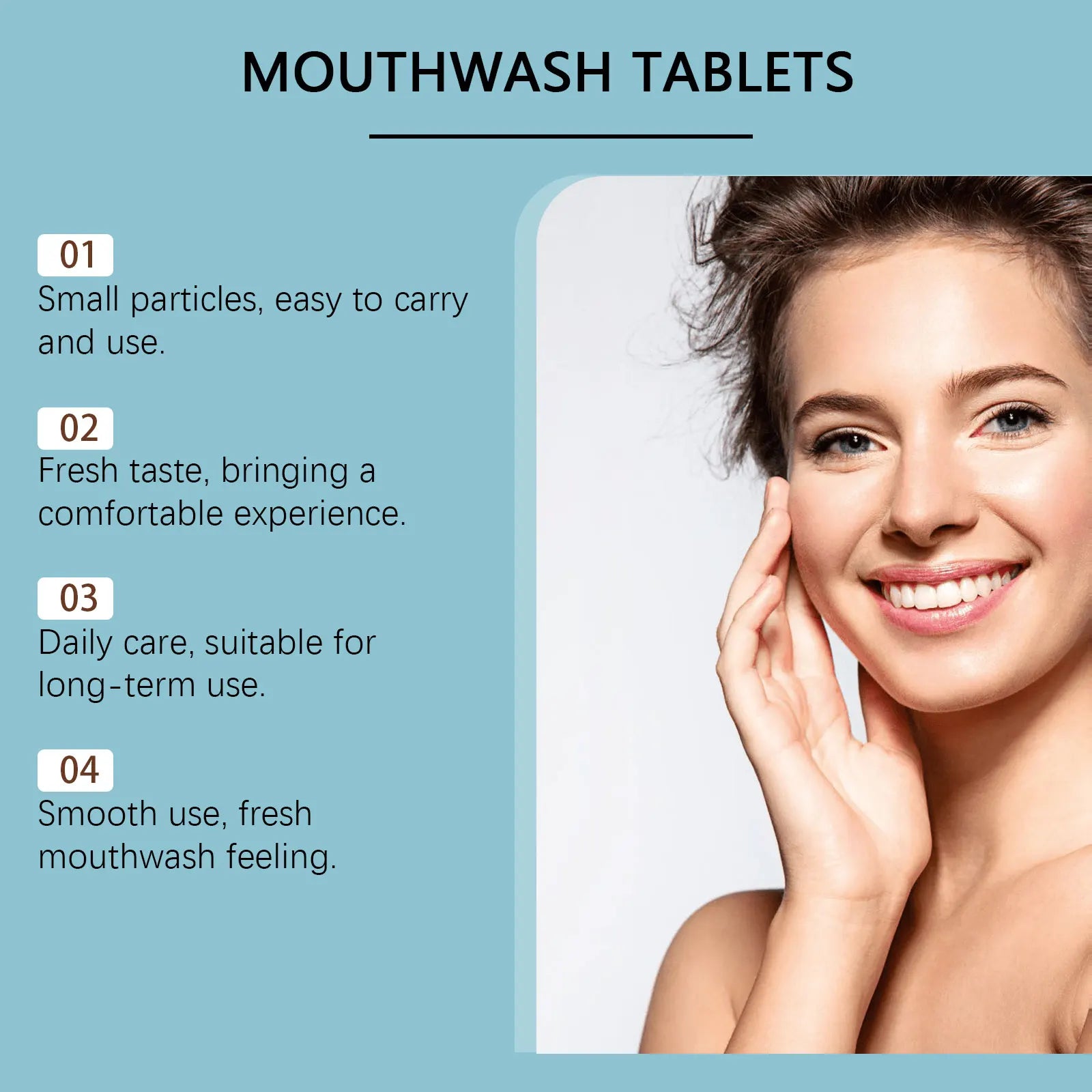 Oralhoe Probiotic Mouthwash Tablets Teeth Whitening & Mint Breath Fresh - 10