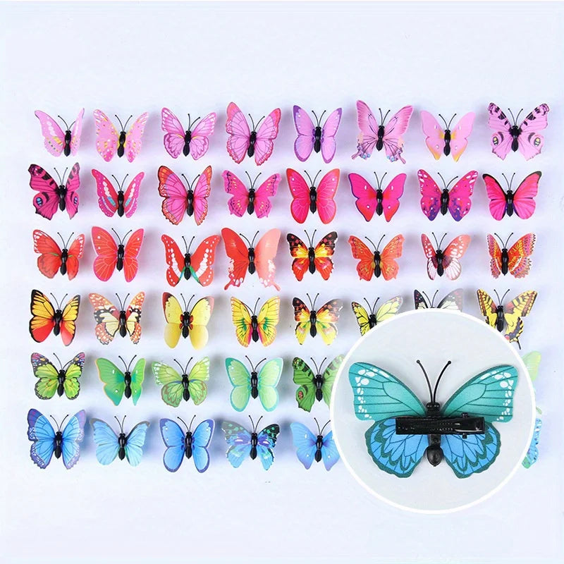 10Pc Butterfly Hair Clips 3D Simulation Cute Barrettes for Girls Women