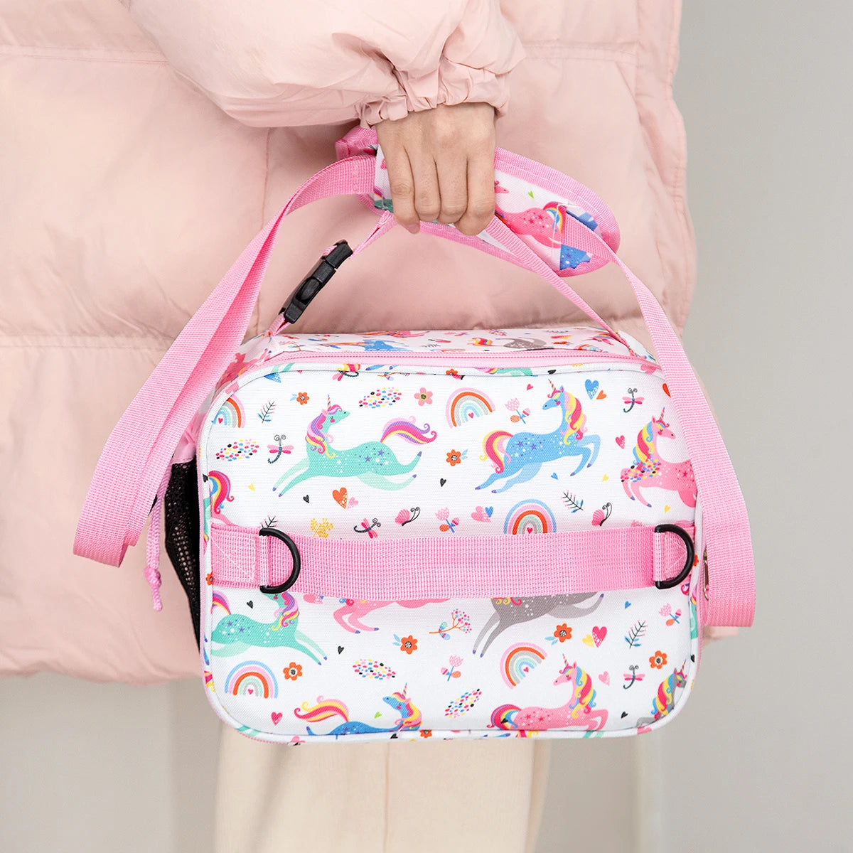 Insulated Lunch Bag Cute Floral Print Bento Box Thermal Cooler Tote - 13
