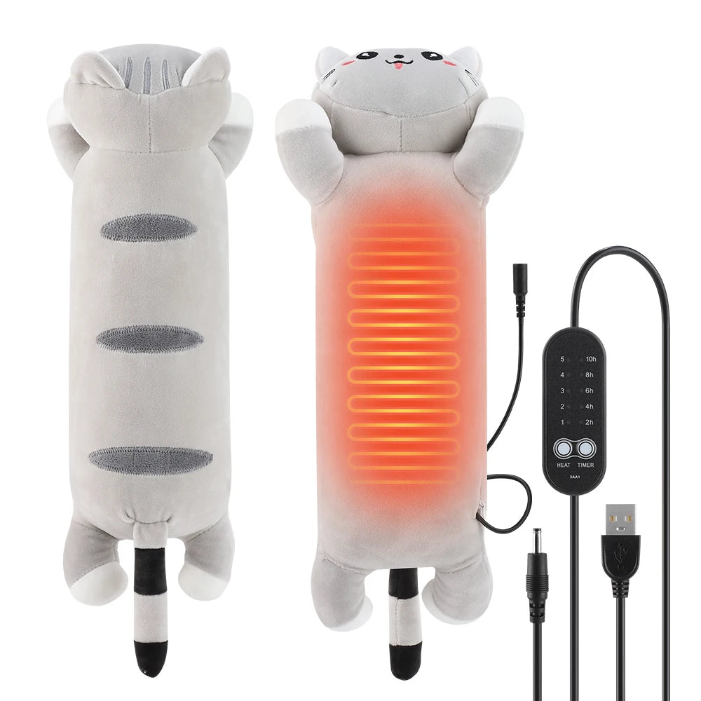 Portable USB Cat Heating Pad Soft Plush Hot Compress Pillow - 1