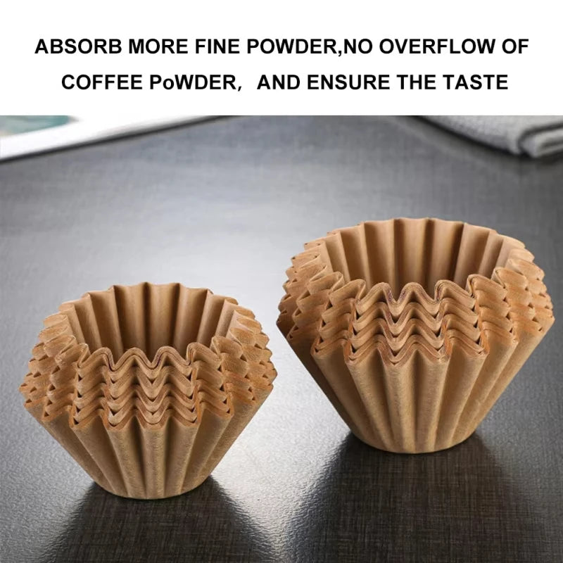 50/100pcs Coffee Filter Paper Bowl Shape Drip Basket for Pour Over Brew