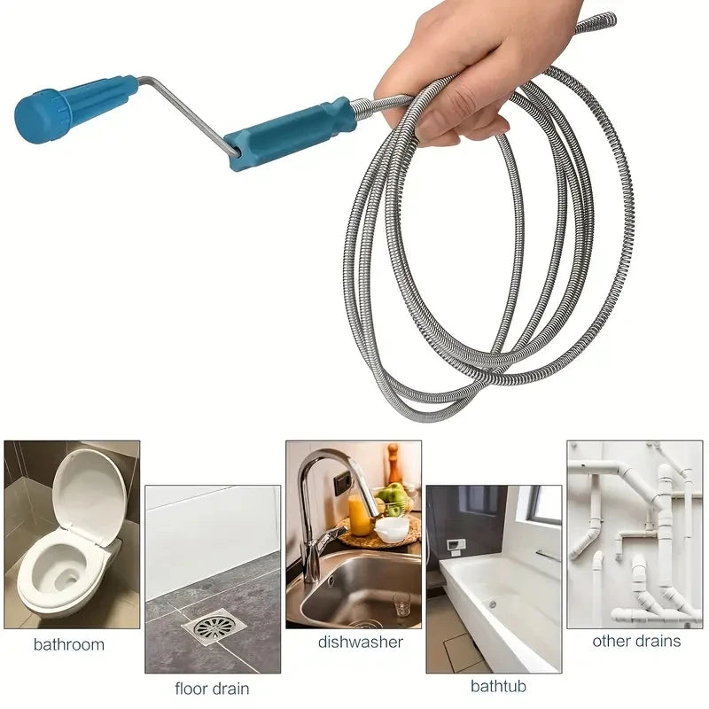 Drain Auger Pipe Snake Clog Remover for Sinks Toilets and Showers - 8
