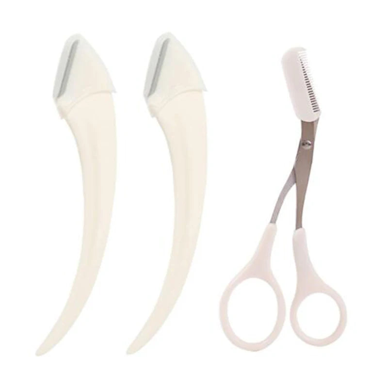 Professional Eyebrow Trimmer Set with Comb Brow Scissors and Shaper - 20