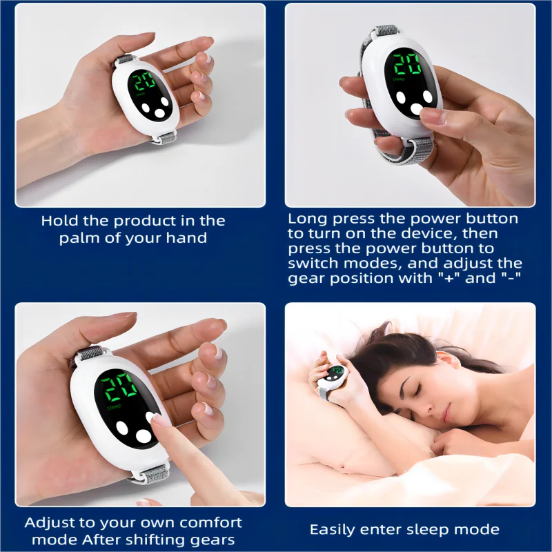 Microcurrent Sleep Aid Device EMS Insomnia Relief Palm Massager - 6