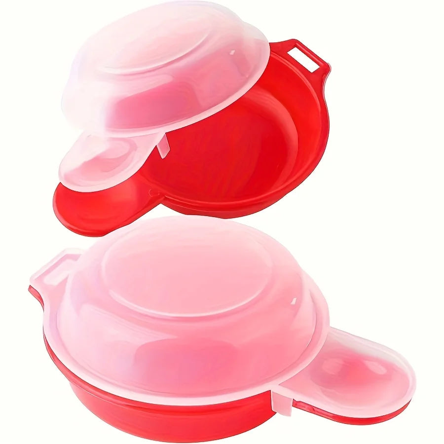2PCS Microwave Egg Cooker Poacher Nonstick Fast Breakfast Maker Tool - 10