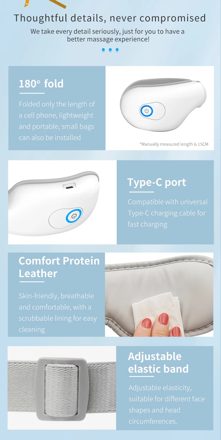 VIMYSHOW Rechargeable Air Pressure Eye Massager & Vibration Mask - 18