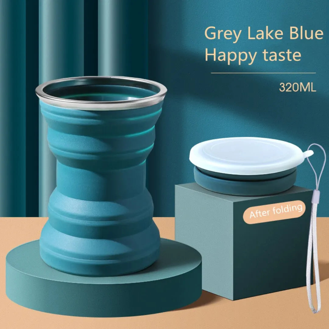 Portable Silicone Collapsible Cup Foldable Travel Mug for Hot Drinks - 16