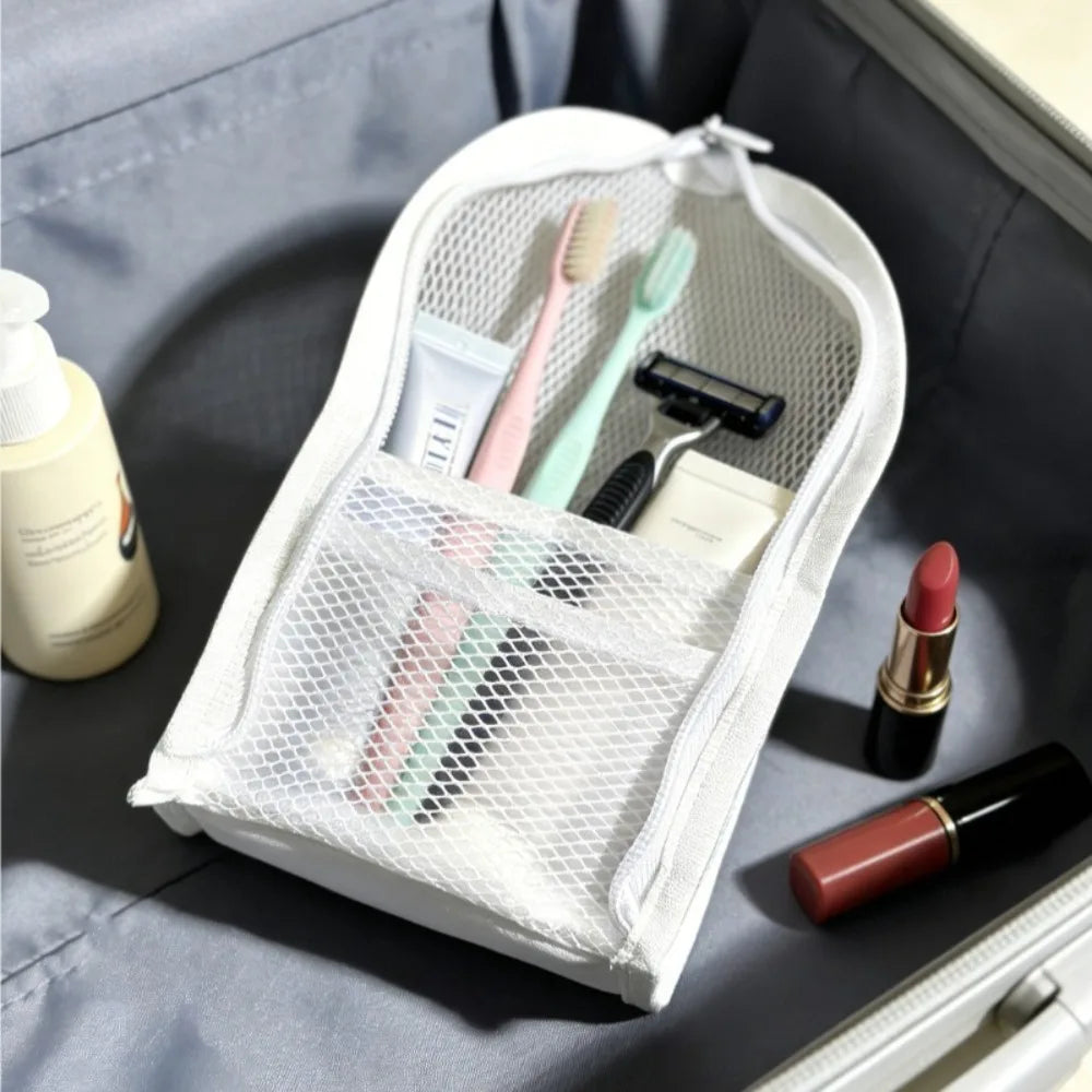 Portable Mesh Travel Toiletry Bag Makeup Organizer Pouch for Cosmetics - 7