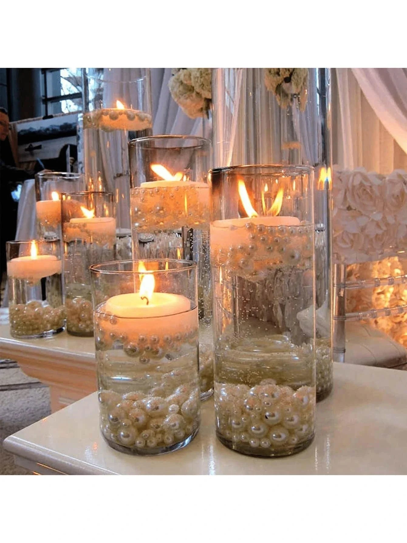 Clear Glass Cylinder Candle Holder Vase for Wedding Centerpiece Decor