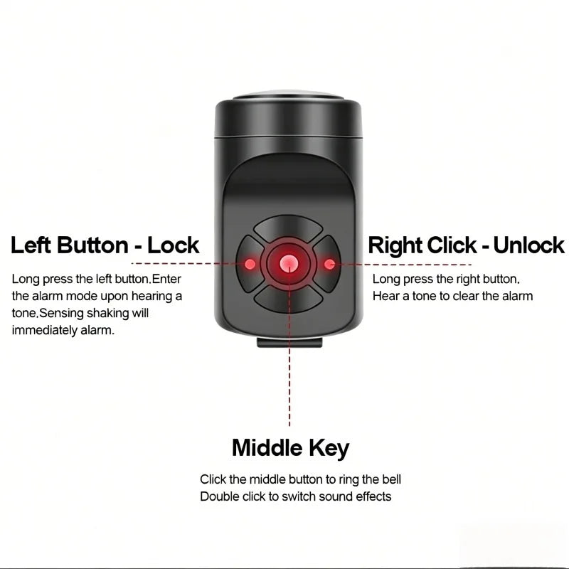 USB Rechargeable Electric Bicycle Bell Waterproof MTB Handlebar Horn
