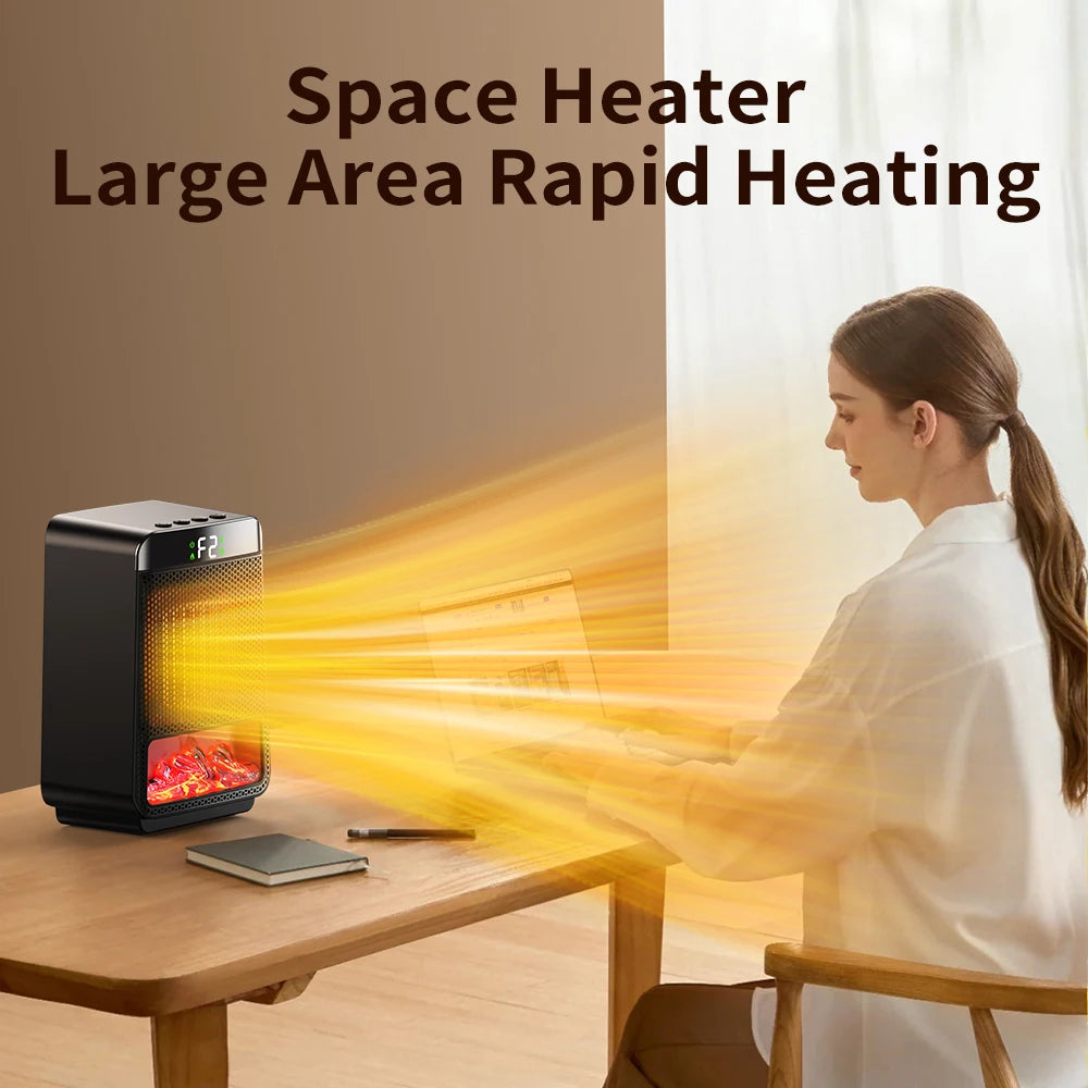Portable Desktop Electric Heater PTC Ceramic Fast Warm Air Blower - 10