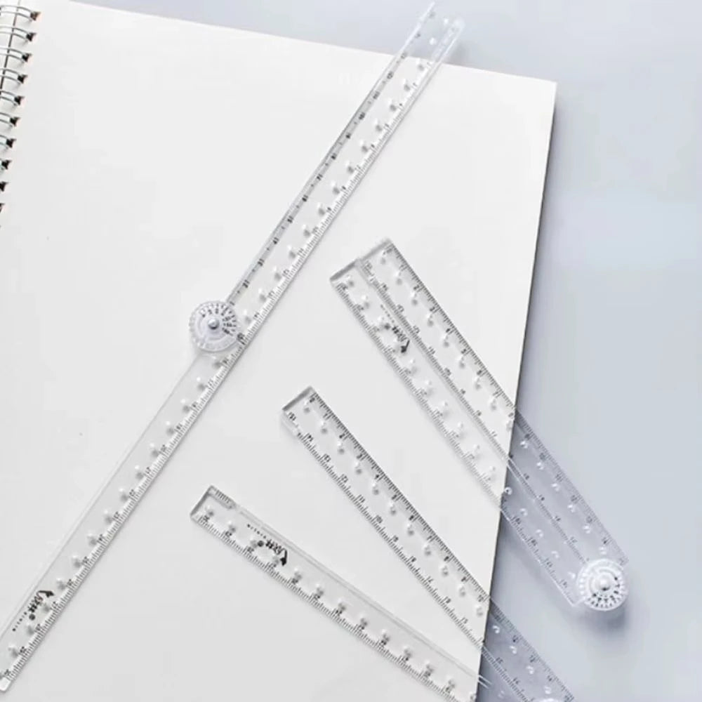 Folding Protractor Ruler Transparent Angle Measuring Tool for Students